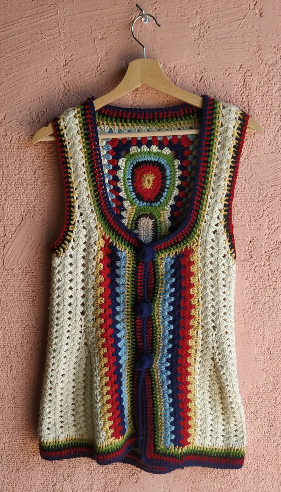 Vintage Handmade Wool 70s Waistcoat