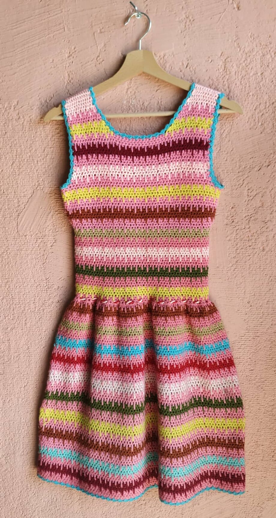 Vintage Handmade Crochet 70s Dress